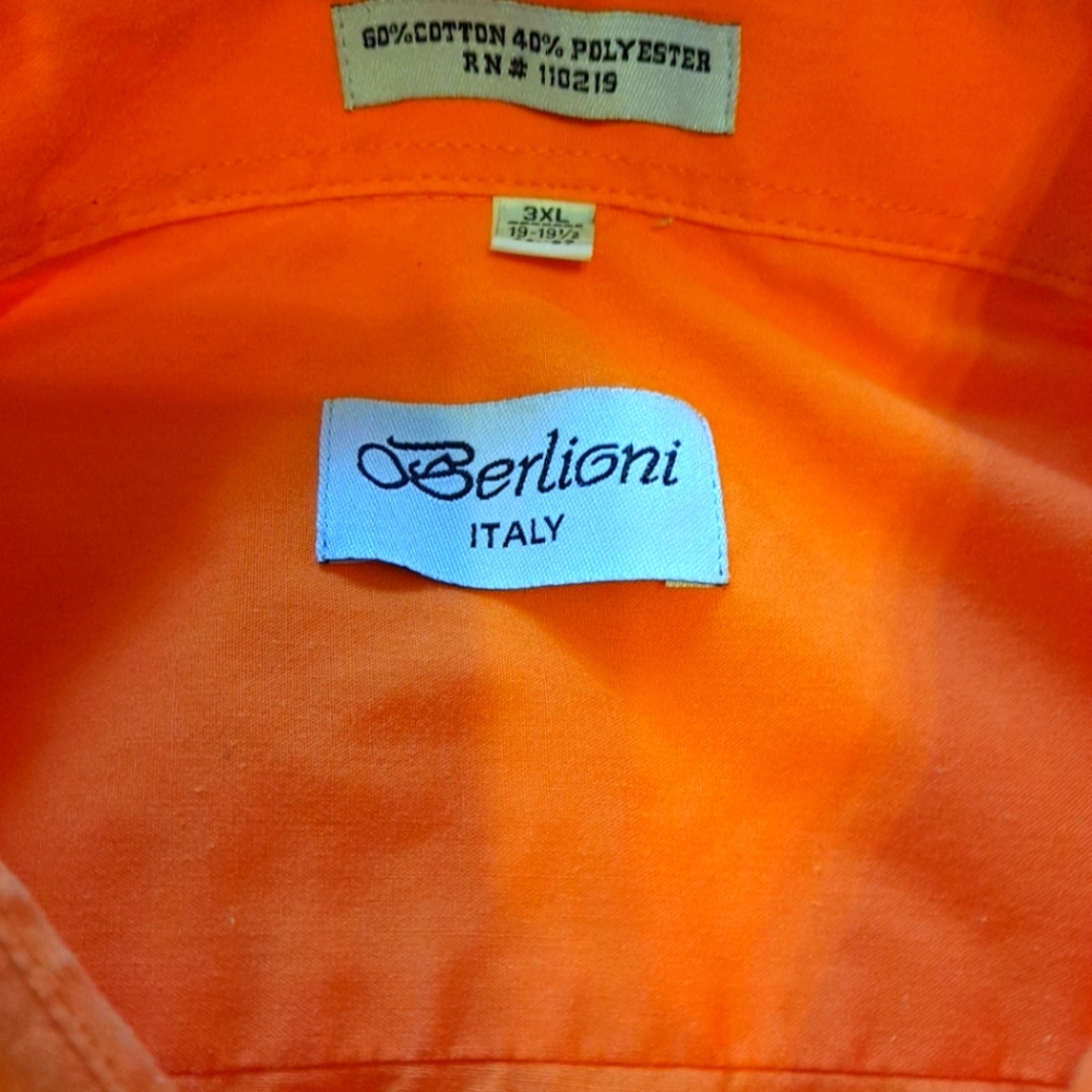 3xl dress shirt br Berlioni  orange nice clean